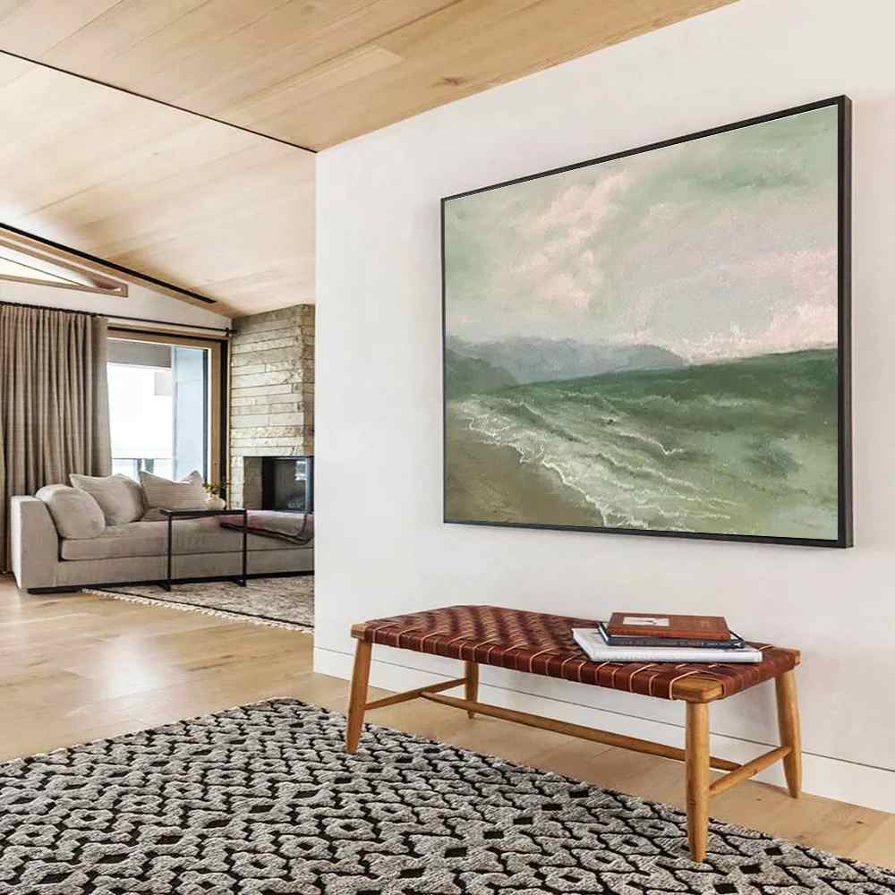 Painting Original Hand-painted Morning Tide Soft Abstract Canvas E6LKT